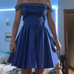 Royal blue graduation dress